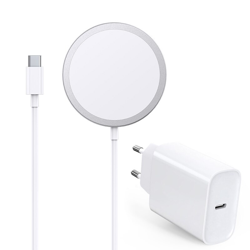 Chargeur sans fil Magsafe pour iPhone 12 Pro Max Mini chargeur magnétique 15W Dock de charge rapide pour chargeur sans fil Samsung Xiaomi: 20W EU And Magsafe