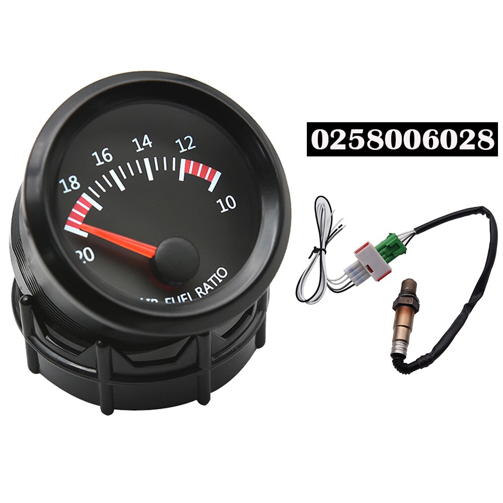 Indicador Digital Universal de relación aire-combustible de 52mm con Sensor de oxígeno Narrowband, medidor de coche apto para coche de 12V, OEM: 0258006028, 6238SW: Gauge with sensor