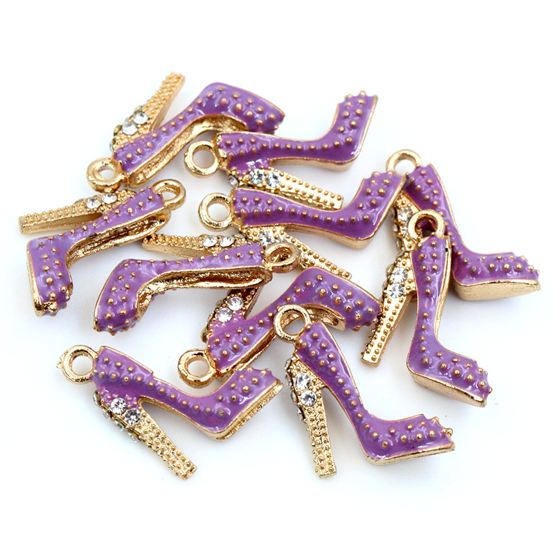 4 Stuks Olie Druipen Charms Hanger 14X16Mm Hoge Hakken Schoenen Diy Sieraden Maken Levert Voor Sleutelhanger Ketting armband Bevindingen