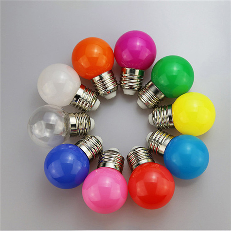 Farvet led-pære  e27 220v g45 3w 6 farver rgb-lampe led-lampe dekoration julelamper husholdningspære