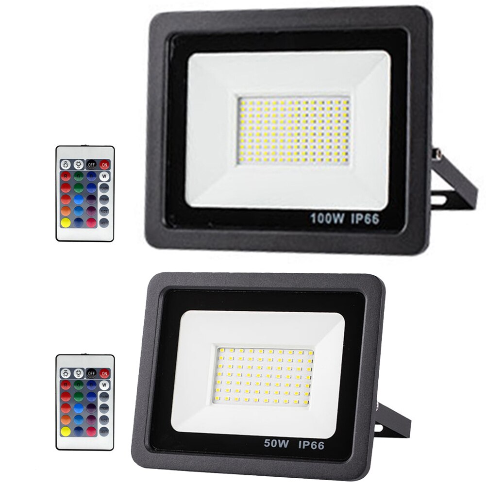 110V/220V RGB Led Floodlight 50W 100W Outdoor Wall Washer Lamp Reflector IP68 Waterproof Garden Lighting RGB Flood Light