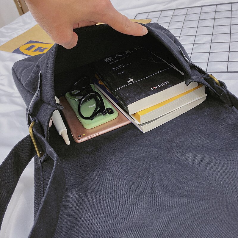 Vielseitig Große Kapazität frauen Leinwand Briefträger Beutel der Schule Tasche Verdickt Weibliche Rucksack Tasche Tragen-beständig Crossbody-tasche