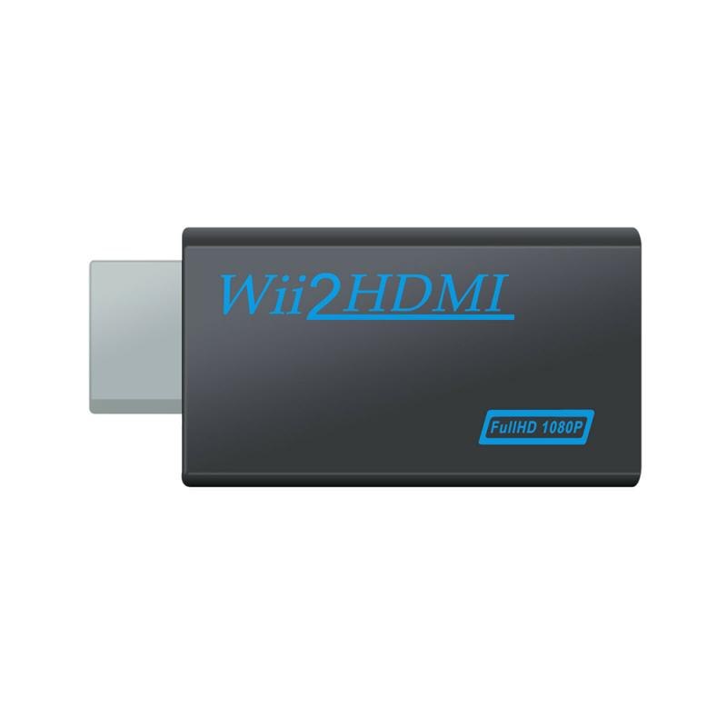 1080P Wii To HDMI Converter Adapter Wii2HDMI Converter Audio Output Adapter Full HD 3.5mm Audio For PC TV HDTV Monitor Display: black