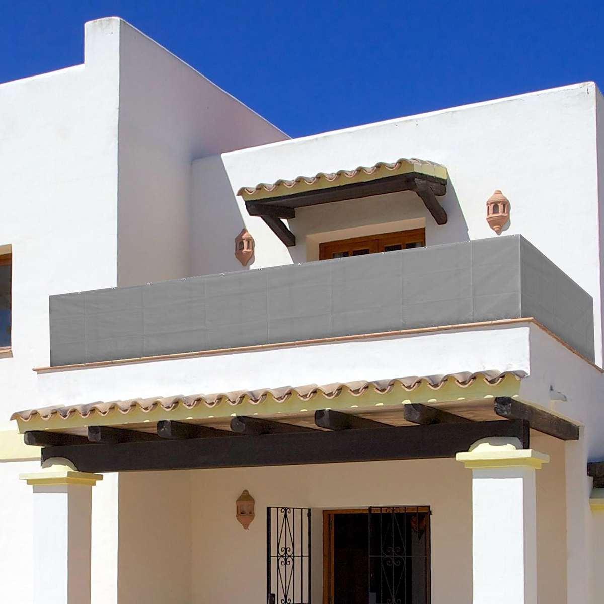 Waterproof Deck Balcony Privacy Screen Sunshade Net Canopy Cover Gardening Cover Summer Fence Outdoor Awning Shelter 500x90cm