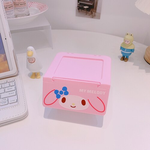 Mini Desktop Drawer Storage boxes Sundries Case Small Objects Makeup Box Home Decoration Accessories Keys Storage Bins: My Melody