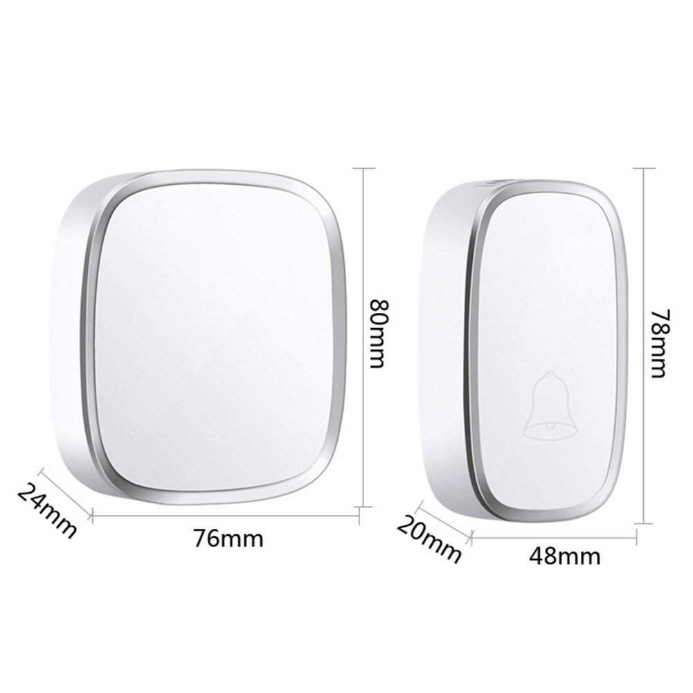 Waterproof Long-distance Remote Control Wireless Doorbell 36 Ringtones 4 Volume Levels Adjustable Bell Door Chime Receiver