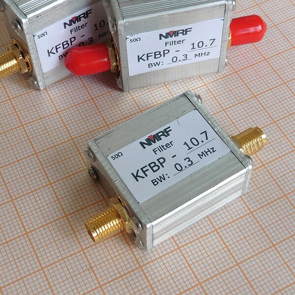 10.7MHz Coaxial Bandpass Crystal Filter, SMA Interface, IF Filter, Bandwidth 10kHz