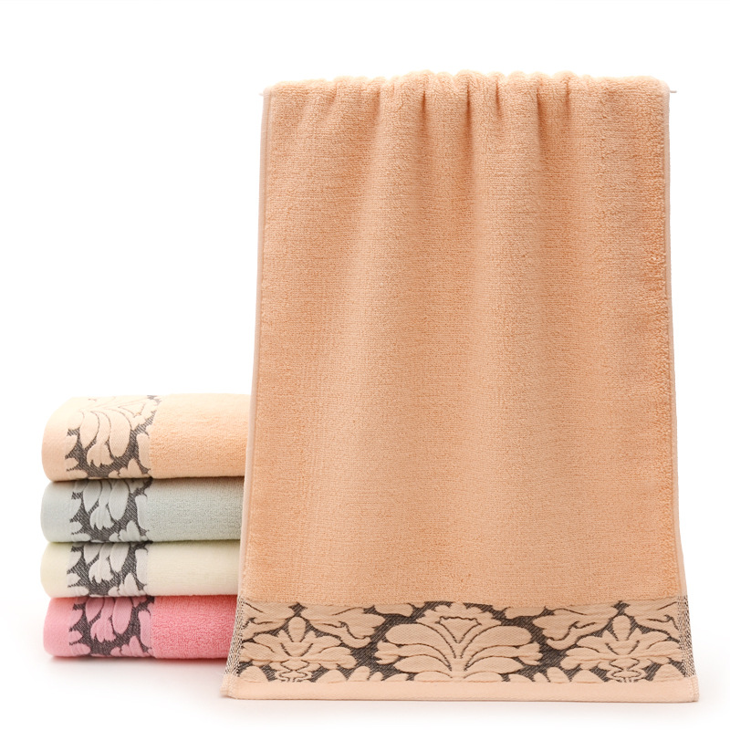 Ansigt og badehåndklæde sæt voksen almindelig farve vandabsorption bomuld jacquard til badestrand hotel