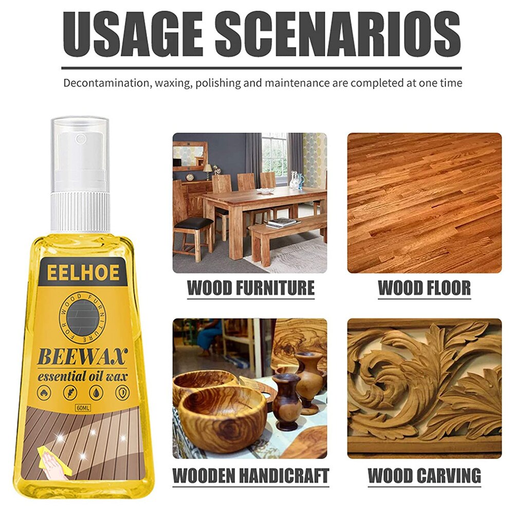 30/60ML Wood Floor Cleaner Polish Oil Floor Care Wax Cleaning Wax Household Cleaner S7