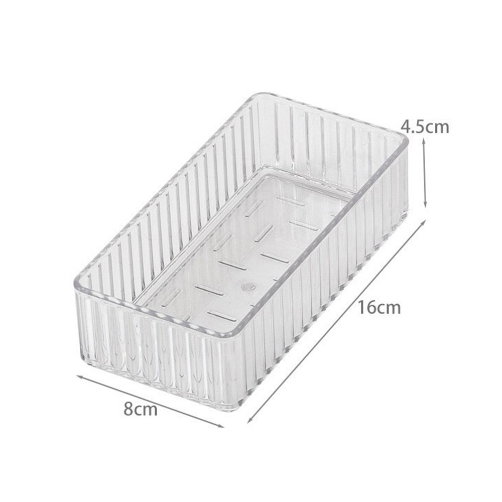 Organisateurs de tiroirs de bureau simples S/M/L/XL, boîte de rangement rectangulaire transparente, conteneur de papeterie en plastique illimité pour le bureau et la maison: green