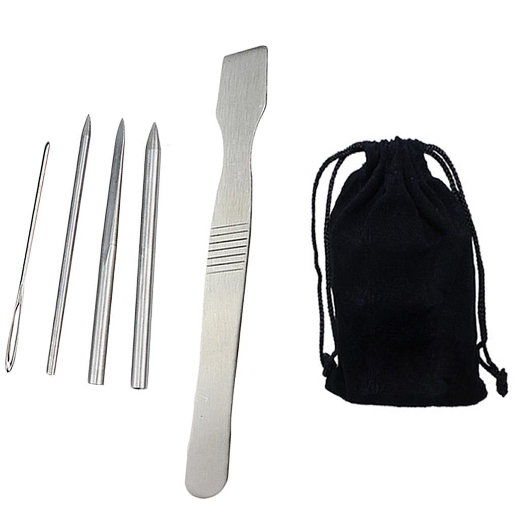 4pcs Paracord Stitching Set Stainless Steel Bracelet Leather DIY Weaving Paracord Lacing Needle Smoothing Tool: 6 pcs