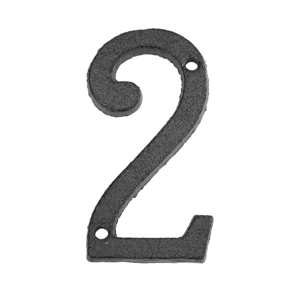 Metal Digital Door Numbers Cast Iron House Sign Doorplate Hotel Apartment Home Street Garden Outdoor Mailbox Numbers with Screws: 2