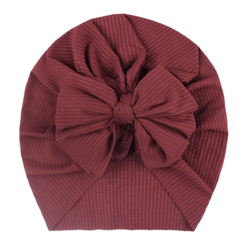 Gorra de algodón para bebé, gorro con lazo para niña recién nacida, accesorios de fotografía para niña, gorro estilo turbante sin bordes, accesorios para niño: 11