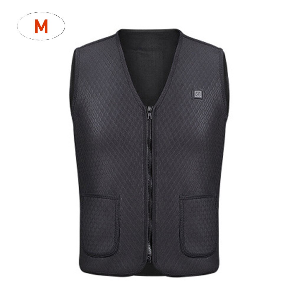 Motorfiets Verwarming Vest Universele Elektrische Usb Verwarmde Warme Vest Zwart Winter Warmer Vest Jas Voor Reizen Skiën Wandelen: M