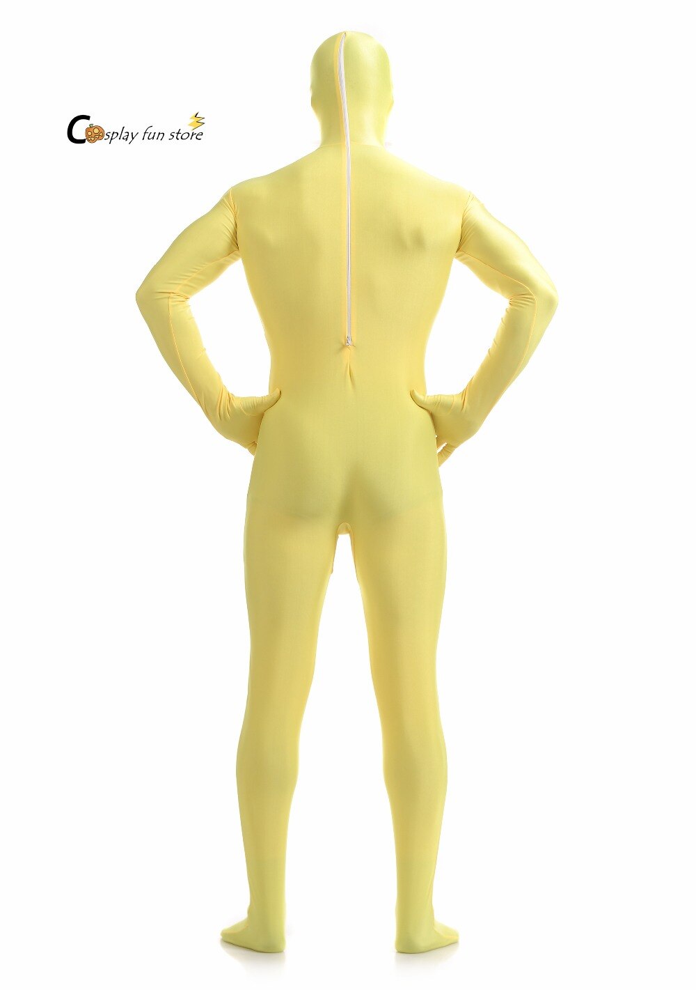 Adult Full Body Spandex Lycra Zentai Suit Yellow Tight Suits Pure Color Halloween Party Unitard can be tailor-made