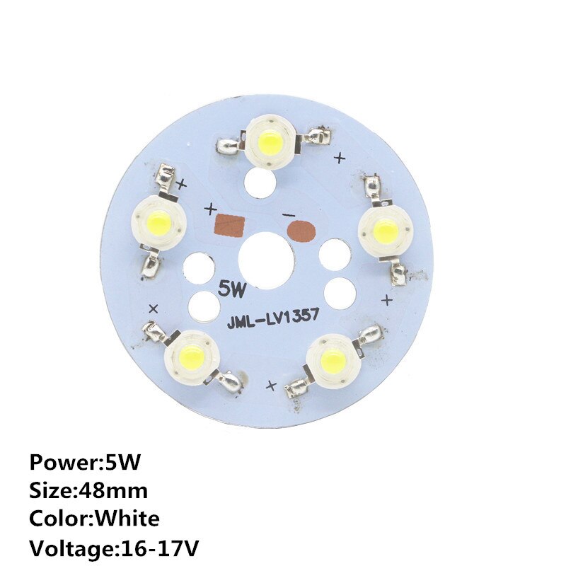 1pcs 1W LED Chip 3W 5W 7W Constante Stroom Ingang Licht Kraal Boord Aluminium Wit /Warm wit Lamp plaat Voor LED Lamp Spotlight: 5W 48mm White