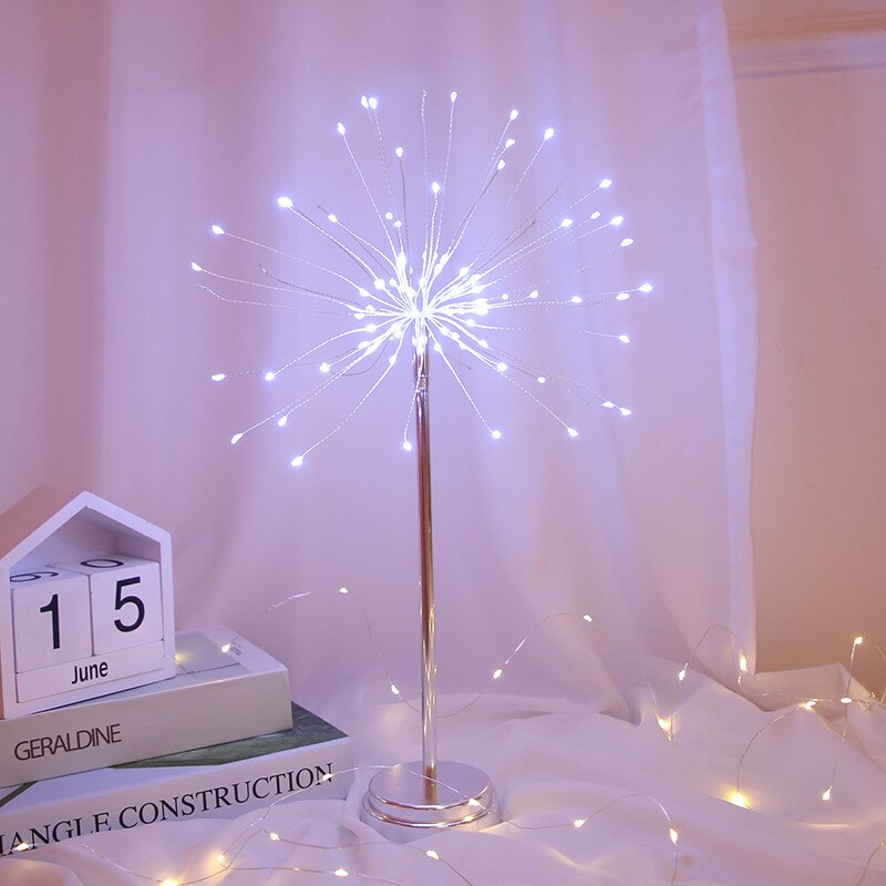 LED Explosion Table Night Light Dandelion Shape Fireworks Light For Children Bedroom Wedding Christmas Party Decoration Lamp