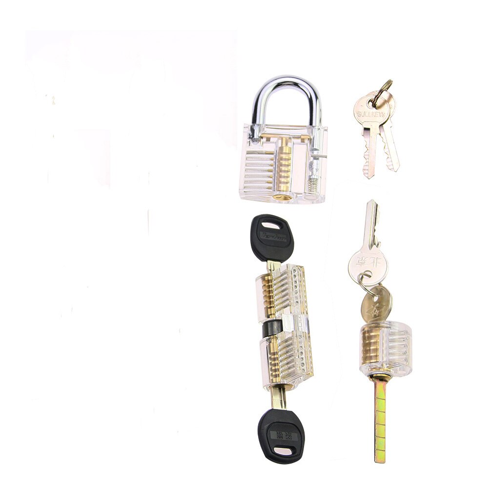 Professionele Slotenmakers Gereedschap Praktijk Lock Set Met Klom 9Pcs Picks Als Voor Beginner Training En Praktijk: 3pcs locks