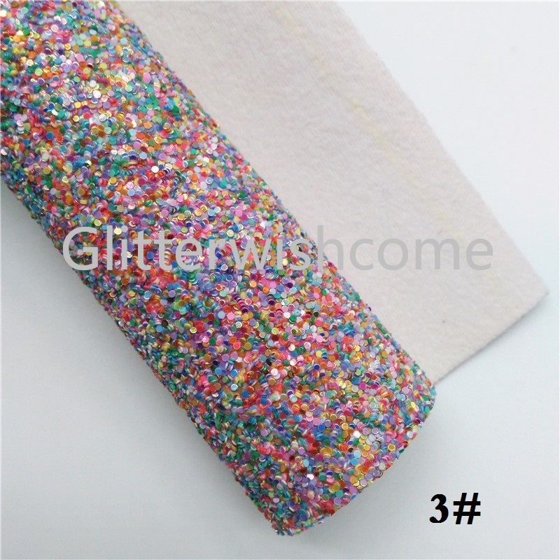 Glitterwishcome 21X29CM A4 taille paillettes tissu, gros cuir pailleté, Faux cuir PU tissu vinyle pour les arcs, GM502A