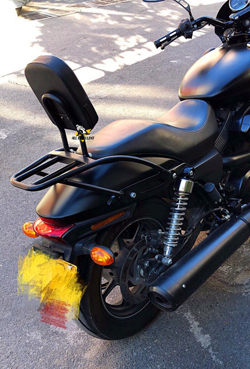 Motorcycle Rear Sissy Bar Backrest Luggage Rack For Harley Street 750 500 carbon steel material