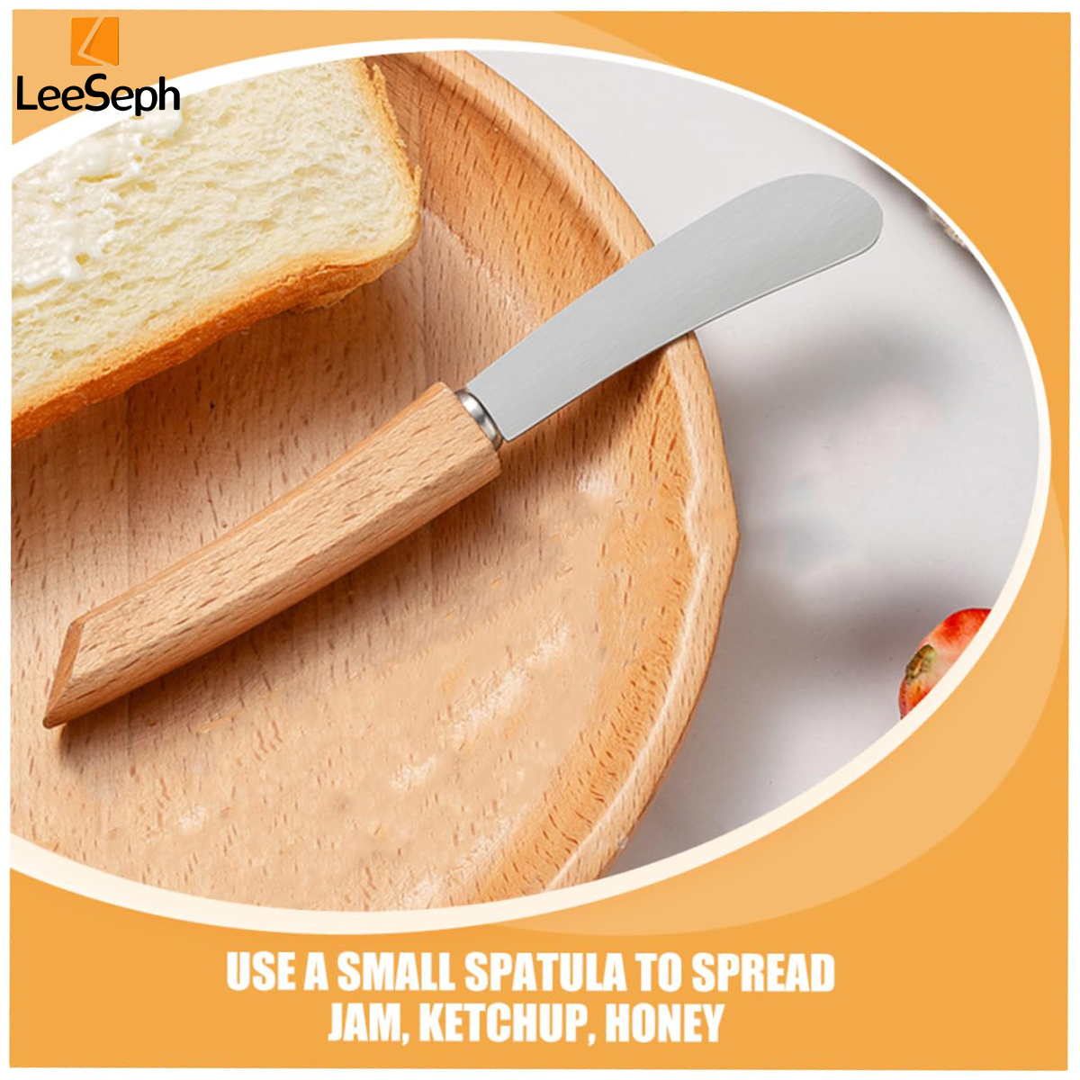 Juego de cuchillos esparcidor de mantequilla, cuchillos para esparcir sándwich de acero inoxidable con mango de madera, raspadores de mermelada de queso y crema de mantequilla