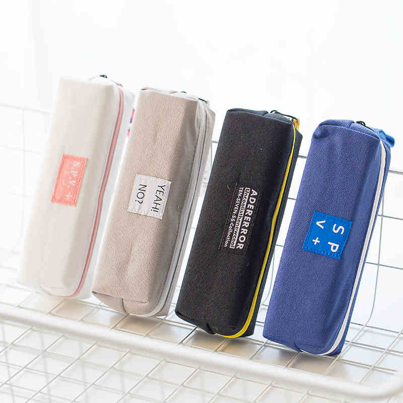 Pencil Case Simple Style Zipper Pencil Bags Pen Holders School Supplies Stationery Pencil Box for Boys or Girls