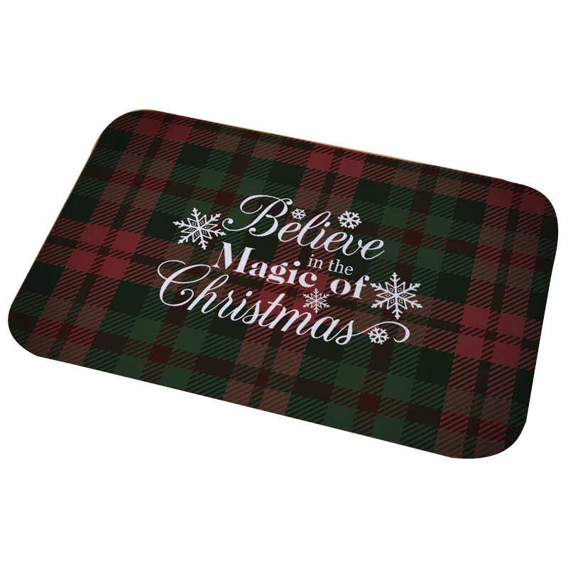 Winter Snowflake Christmas Tree Doormat Red Non Slip Absorbent Floor Carpet Mat for Entryway Bedroom Living Room Sofa Home Decor: B10