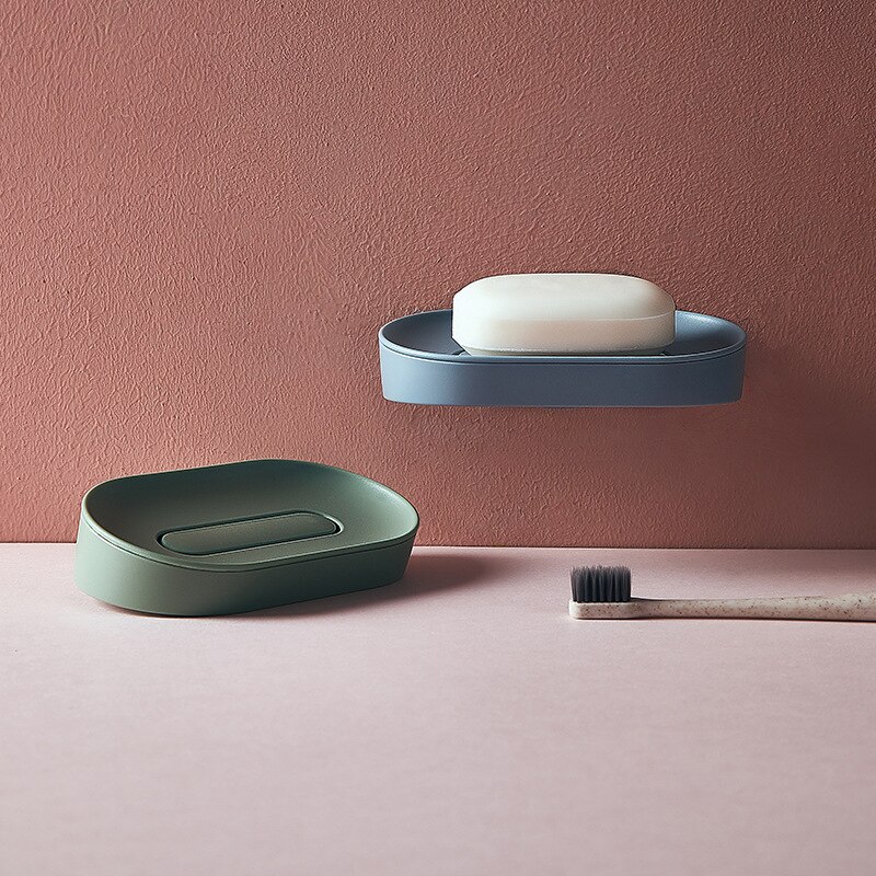 Wall-mounted Soap Box Suction Wall Soap Rack Free Punching Soap Tray Drain Toilet Soap Rack Bathroom Accessories