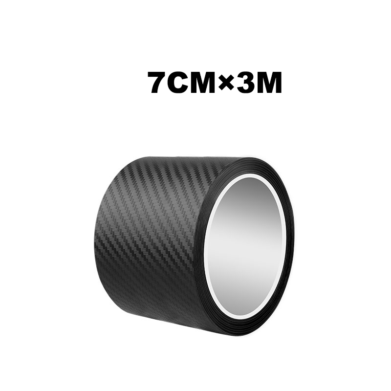 Rollo de cinta adhesiva de vinilo de liberación de aire de fibra de carbono 3D negra, protector de borde de coche, pegatina deflectora de puerta antiarañazos, cinta anticolisión: Oro