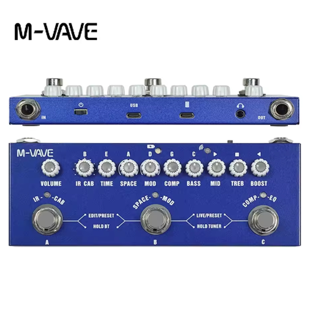 M-vave tank-g/tank-b/cubebaby bas/cubebaby ac/cube baby/tank mini genopladelig multieffektpedal til elektrisk akustisk guitar: Lilla