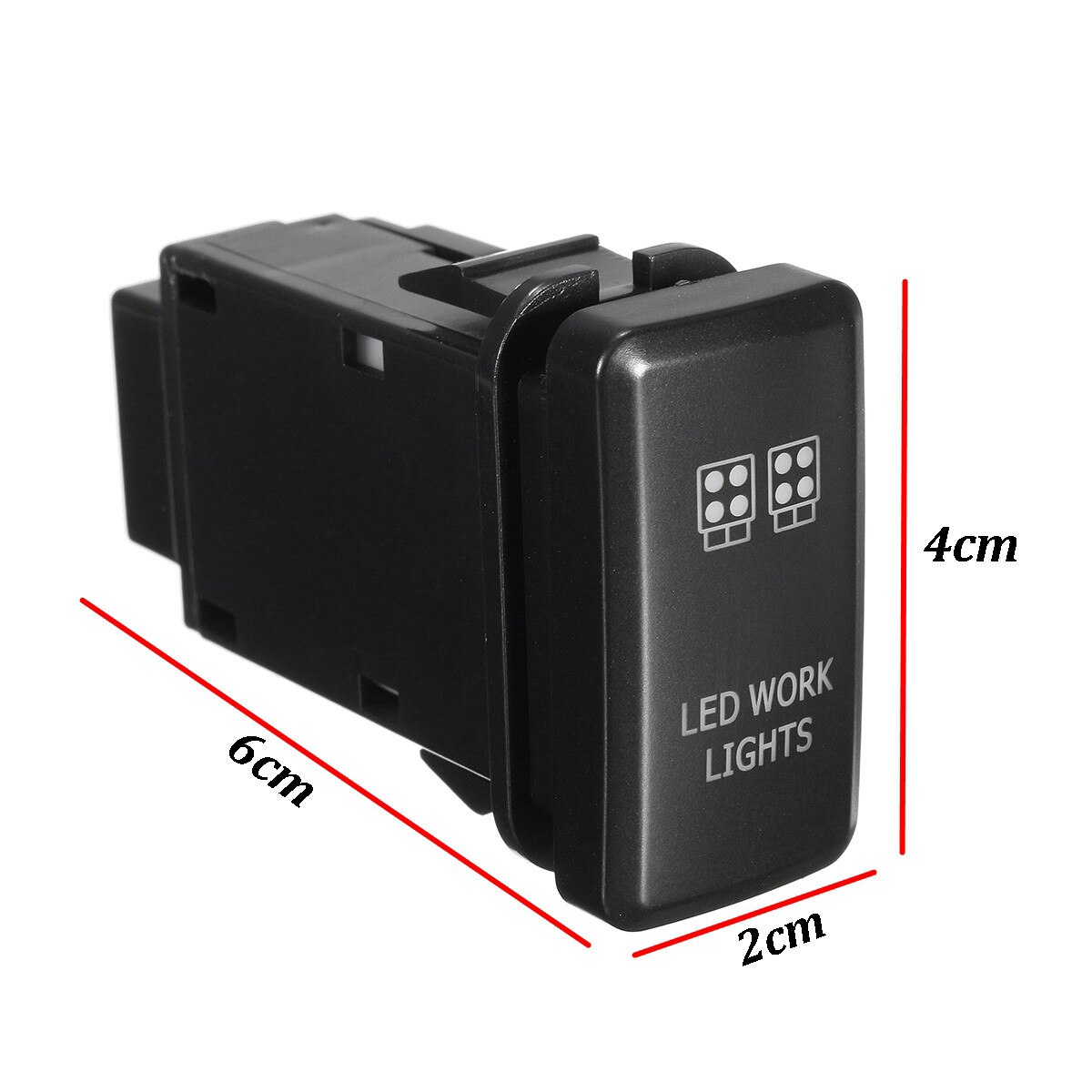 12V Red LED Work Lights Push Button Switch For Toyota Fortuner Hilux Tacoma 2005