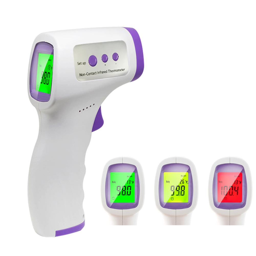 Non-contact IR Infrared Thermometer Forehead Temperature Measurement LCD Three Colors Backlight Digital Display Accuracy ±0.2℃: MD1931