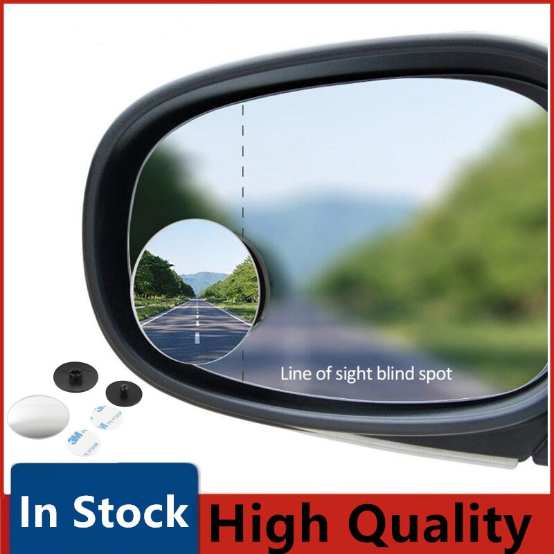 Espejo convexo para coche, espejo retrovisor para coche, espejo retrovisor de 360 grados, gran angular, espejos de estacionamiento sin marco para vehículos, accesorios para coches