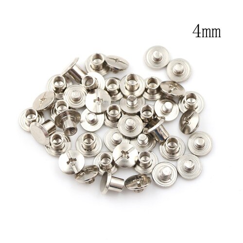 10PCS/lot Silver Nickel Plating Nickel Binding Chicago Screws Nail Rivets Photo Album Leather Craft 5x6mm: M5x4mm