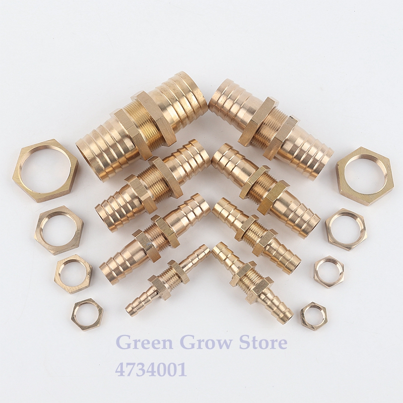 1~10pcs 6-25mm Copper Straight Connectors Hex Nut Irrigation System Aquarium Adapter Water Tank Hose Joint Air Pump Pipe Fitting