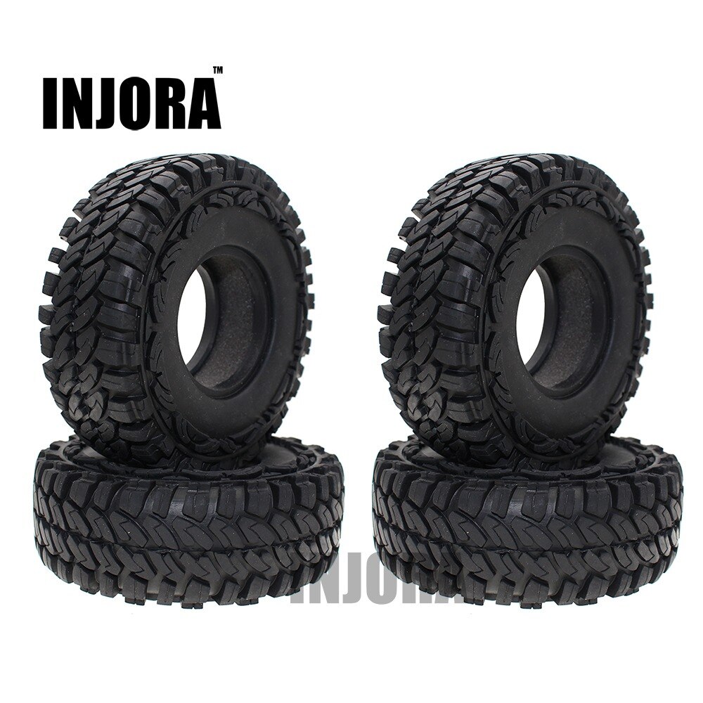 4PCS 114 MILLIMETRI 1.9 Inch Rotella di Gomma di Pneumatici per 1:10 RC Rock Crawler Auto Assiale SCX10 90046 Tamiya CC01 d90 D110: Default Title