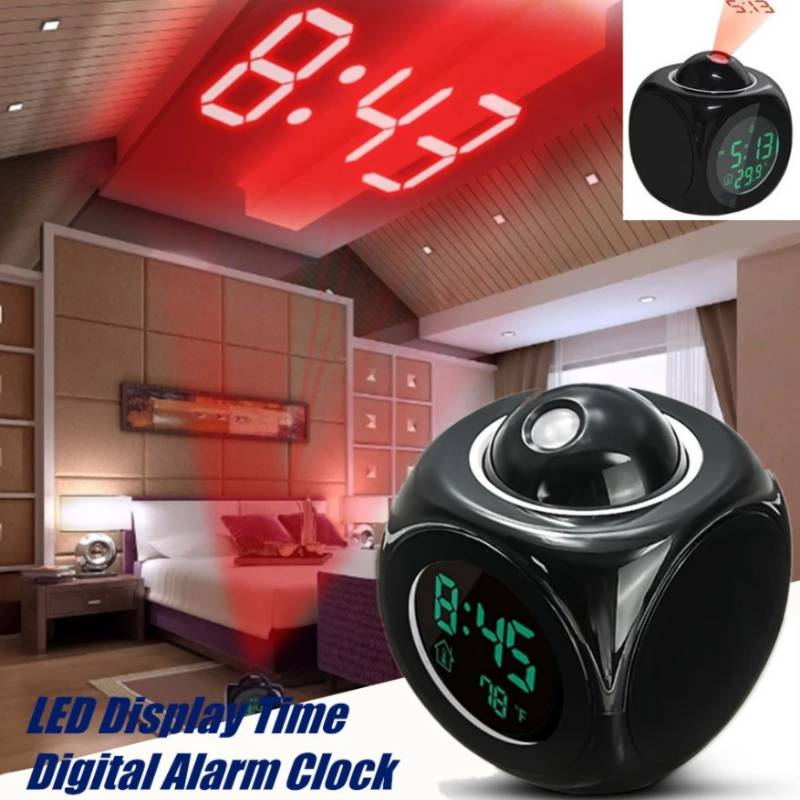 USB Projektion Wecker Decke Display Snooze Schreibtisch Tisch Uhr Englisch Stimme Zeit Multi-funktion Digitale Projektion Uhr