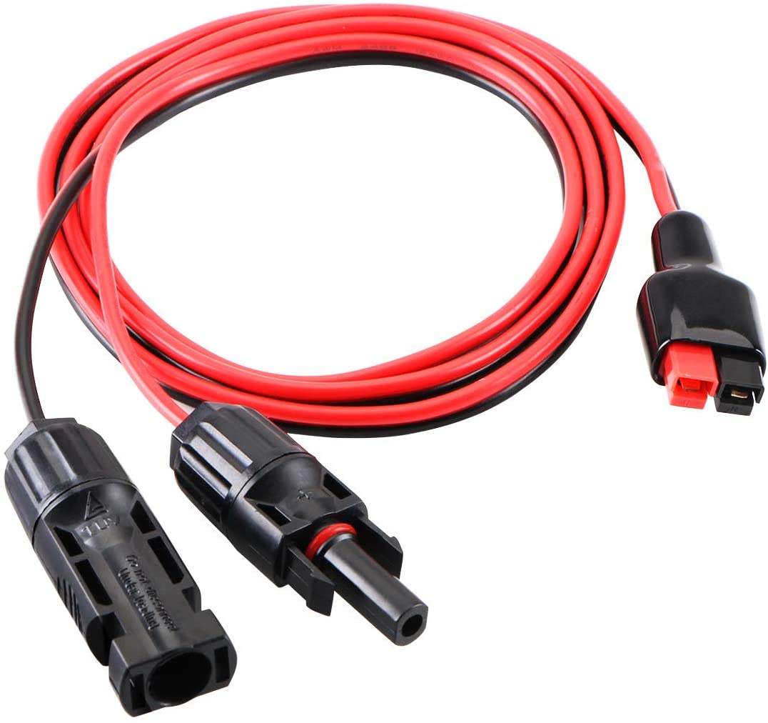 Solar Extension Cable with Female and Male Connector to 30A Connector Power Pole Port 1m 12 AWG Solar Panels Kit Tools