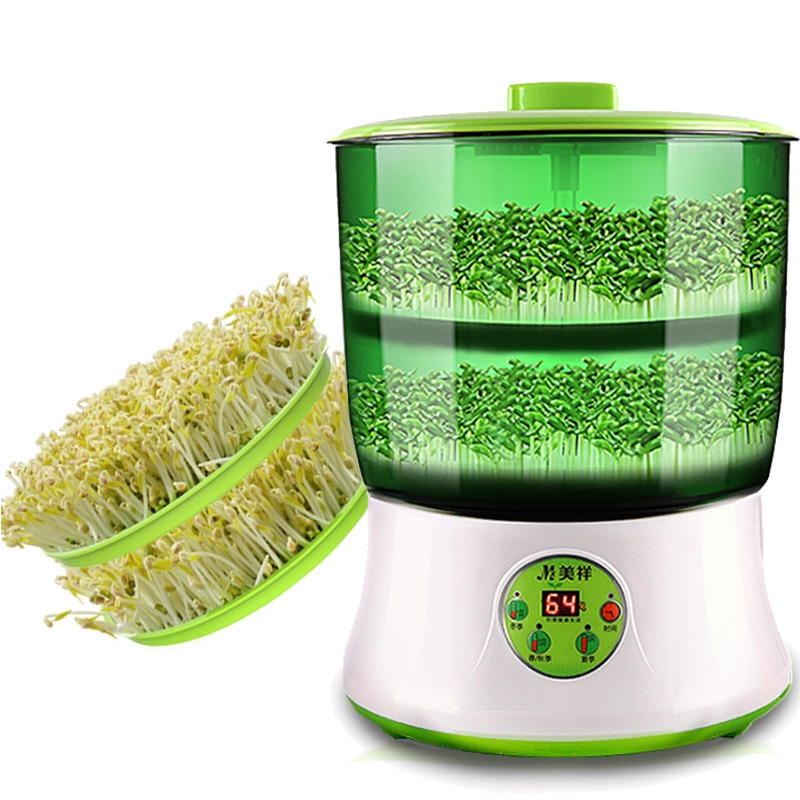 DIY Bean Sprout Maker Thermostat Green Vegetable Seedling Growth Bucket Automatic Bud Electric Sprouts Germinator Machine 110V