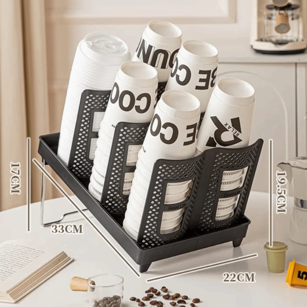 Thickening Cup Holder Bracket Foldable Coffee Shop Cup Rack Incline Ultra-large Capacity Foldable Cup Holder Coffee Shop: Burgundy