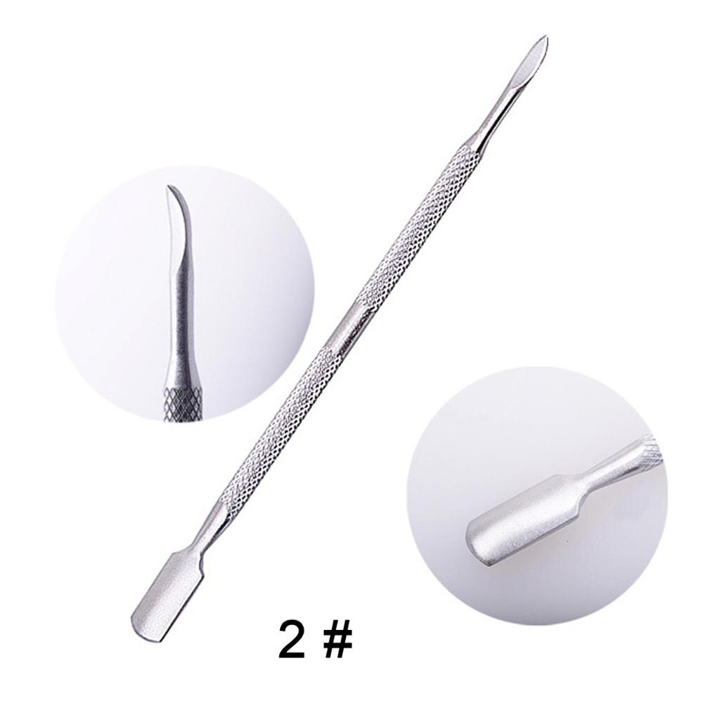 4pcs Dual Head Nail Cuticle Pusher Stainless Steel Nail Cuticle Pusher Remover Dead Skin Push Manicure Nail Care Tool