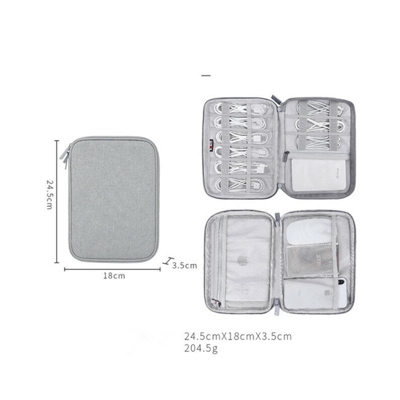 Travel Storage Bag Electronics USB Charger Case Data Cable Waterproof Bag Organizer /NO: Double layer D