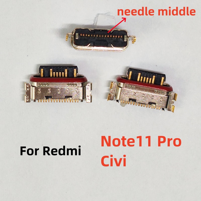 10Pcs/Lot For Xiaomi Redmi Note 13 12 11 11E 11T Pro Plus 4G 5G USB Charging Port Dock Socket Plug Charger Connector: Red