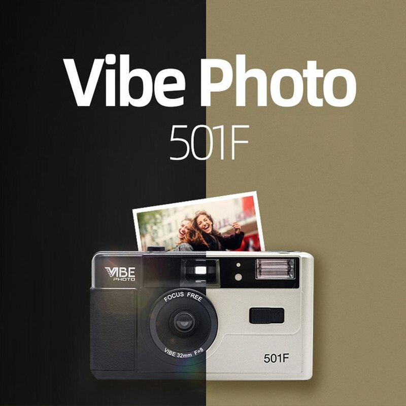 Vibe Vintage Retro 501F 35mm riutilizzabile pellicola Non usa e getta nero/rosso/Champagne argento/rosa