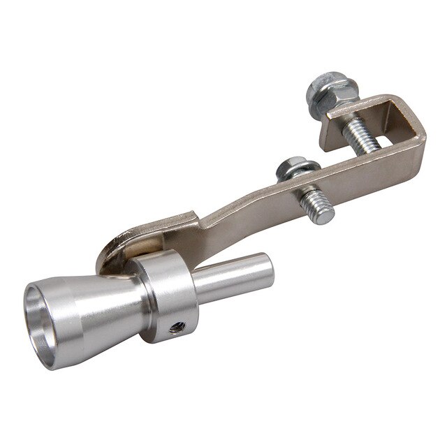 Universal Car Turbo Sound Simulator Muffler Silver S / M / L / XL Fit for Motorcycle / Car Straight Muffler: S