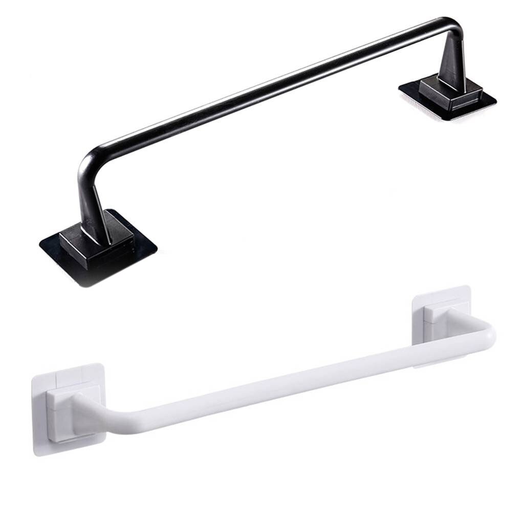 Zelfklevende Handdoek Staaf Handdoekenrek Muur Gemonteerde Zwarte Wc Ruimte Handdoek Barstorage Rail Plank Badkamer Accessoires