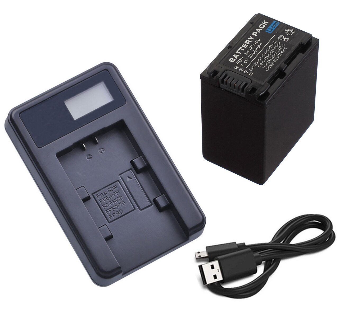 Pack batterie + chargeur pour Sony Handycam DCR-SX15E, DCR-SX20E, DCR-SX21E, DCR-SX22E, DCR-SX33E, DCR-SX34E, DCR-SX45E, DCR-SX65E,: Battery and ChargerD
