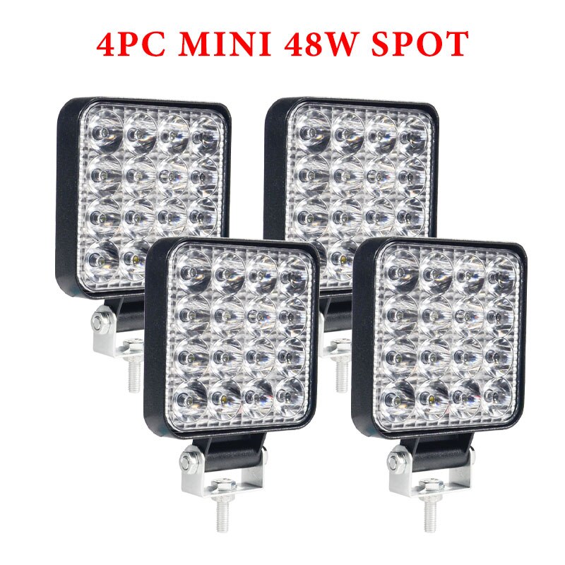 2PCS 12V 54W Wrok Light led bar LED lightbar 3030 LED 18SMD for Truck Tractor SUV 4x4 Car Led Headlights Lighting Spot work bar: 48W  WORK LIGHT 4PCS