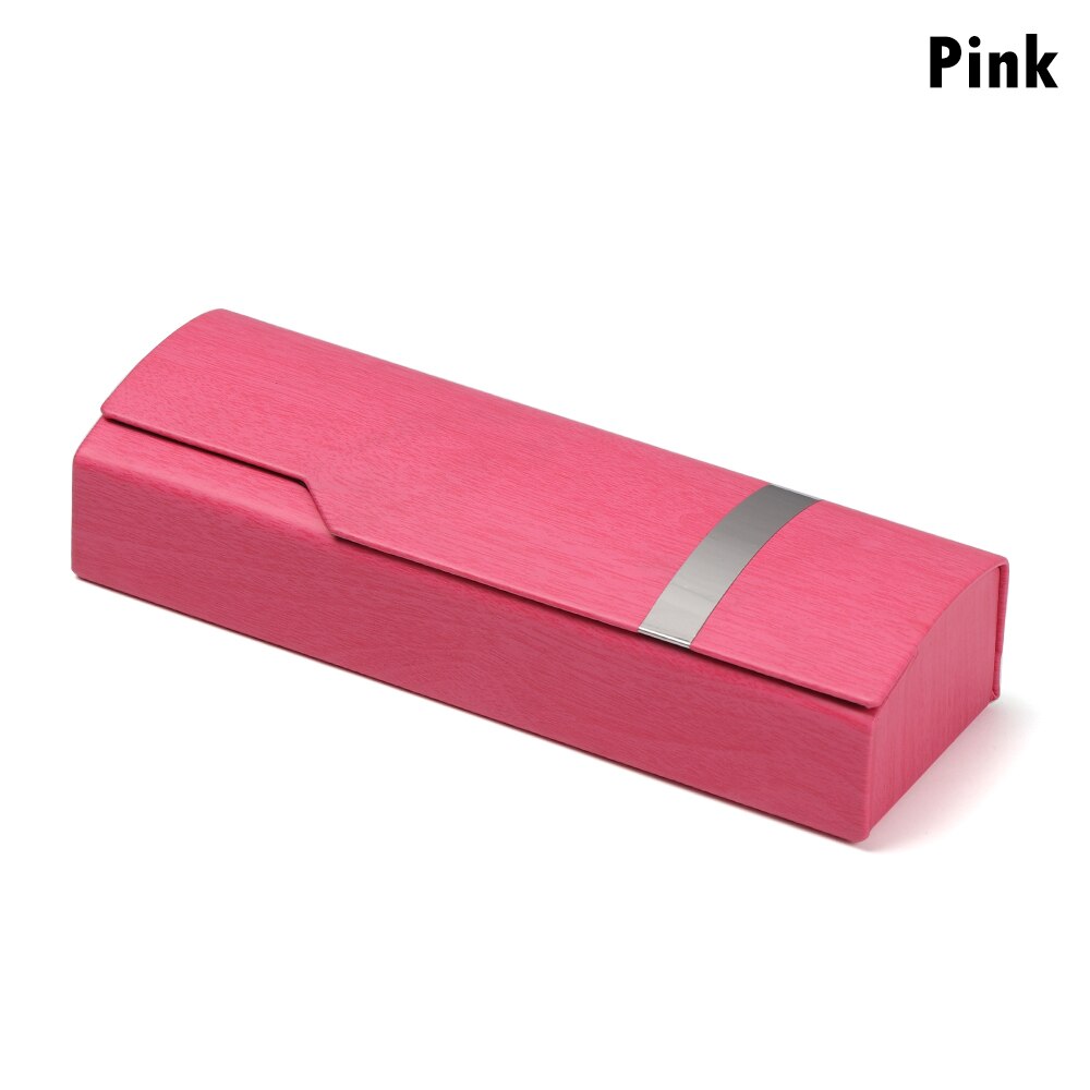 1 pc unisex glasögonbox skyddsfodral bärbart solglasögonfodral handgjorda optiska läsglasögontillbehör: Rosa -03