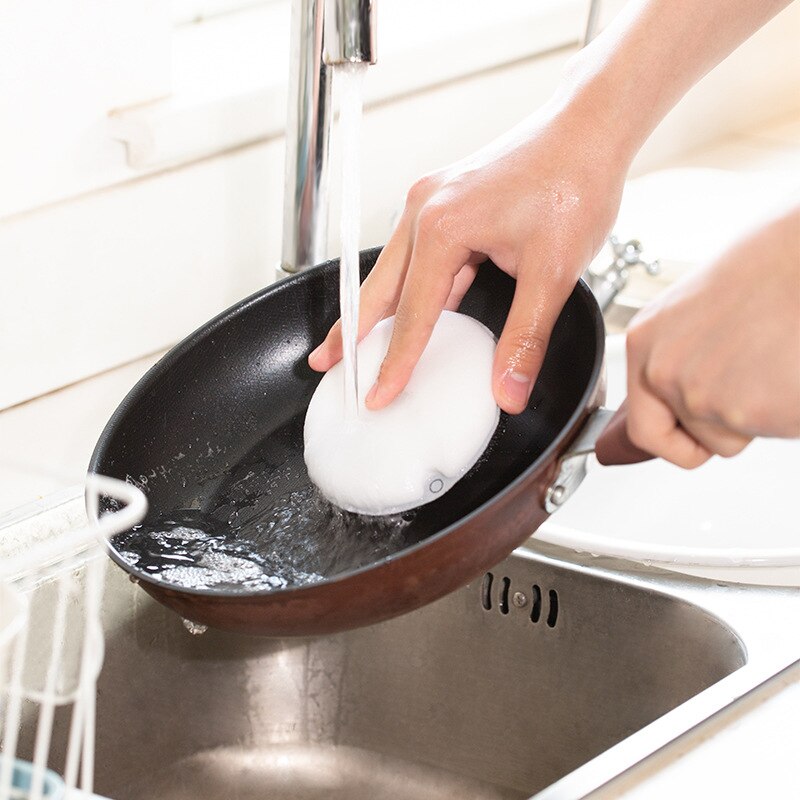 Esponja de limpieza de lavavajillas de doble cara de 5 uds., almohadilla de plato, olla, esponja de fregado fácil de limpiar, esponja de cocina, cepillos de limpieza, exfoliante